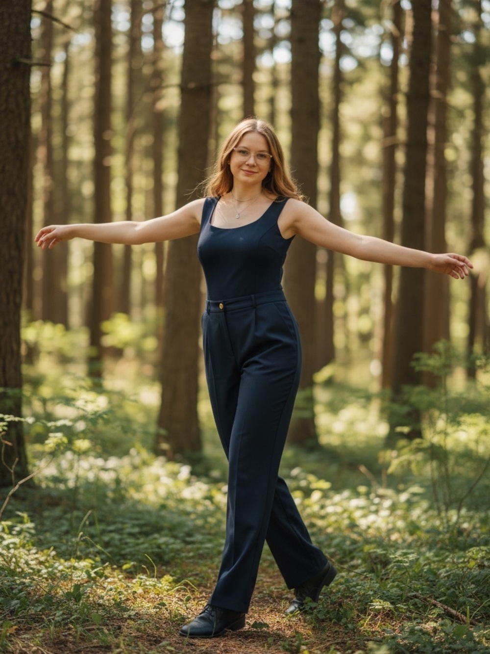Halston Heritage Navy Tailored High-Waist Trousers